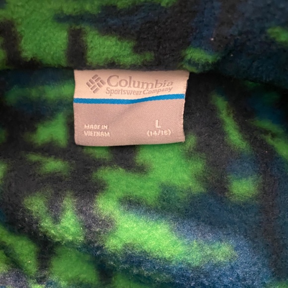 Youth Columbia Fleece Green & Blue - Picture 4 of 5